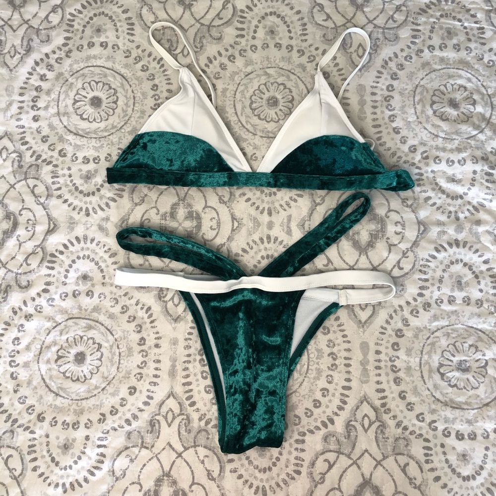 Sunny Co green velvet bikini